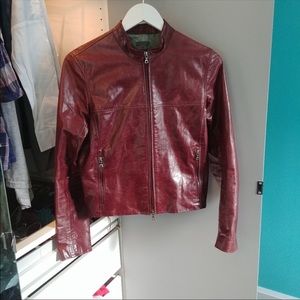 M0851 leather jacket size M in EUC